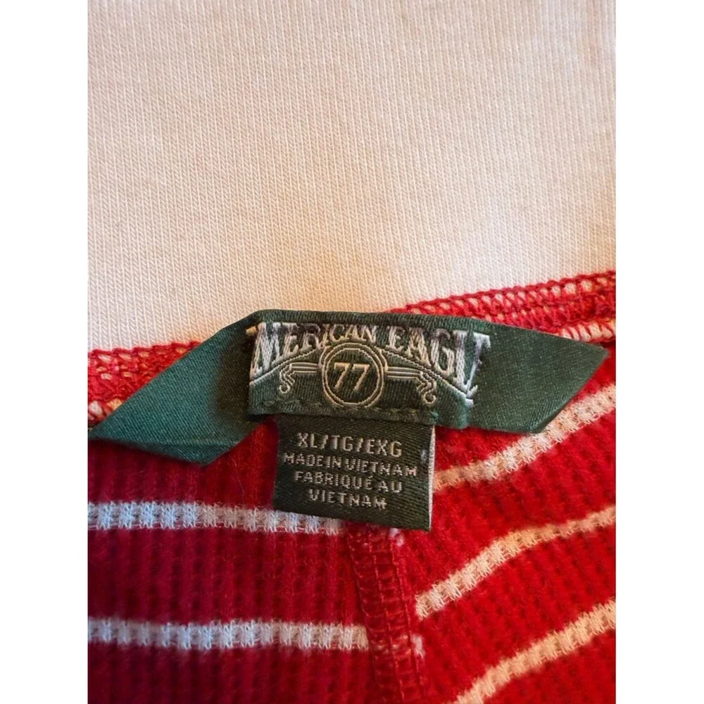 American Eagle Striped Pajama Joggers Red White Thermal Lounge Pants Women’s XL